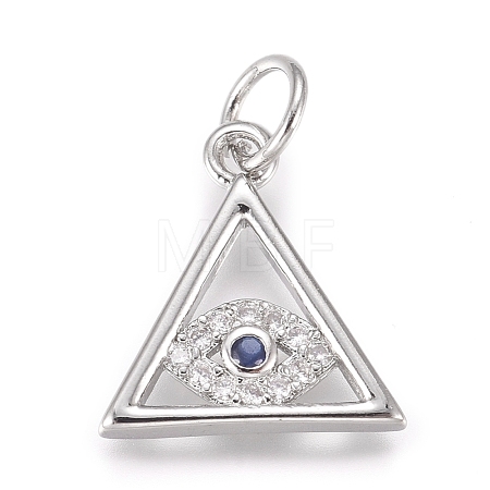 Brass Micro Pave Cubic Zirconia Pendants KK-D156-02P-1