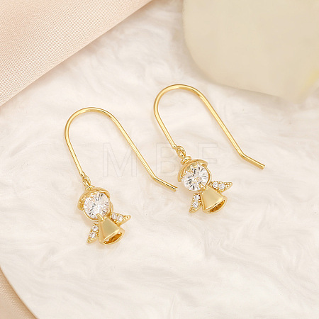 Brass Clear Cubic Zirconia Dangle Earrings WG307C1-01-1
