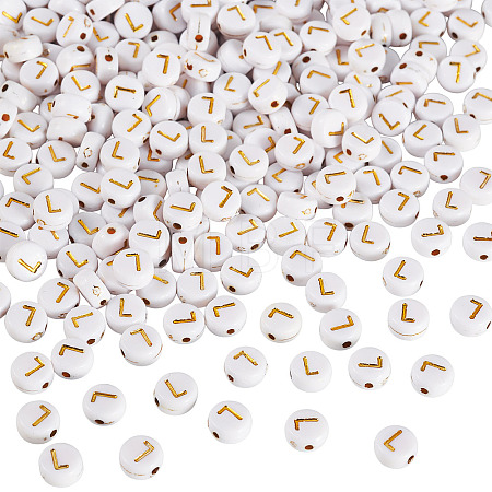 500Pcs Plating Acrylic Beads PACR-TADJ0001-01L-1