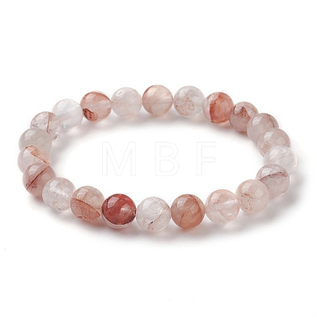 Natural Ferruginous Quartz Stretch Bracelets for Women BJEW-JB10088-01-1