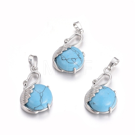 Synthetic Turquoise Pendants G-L512-N02-1