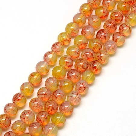 Baking Paint Glass Beads Strands X-DGLA-Q023-8mm-DB42-1