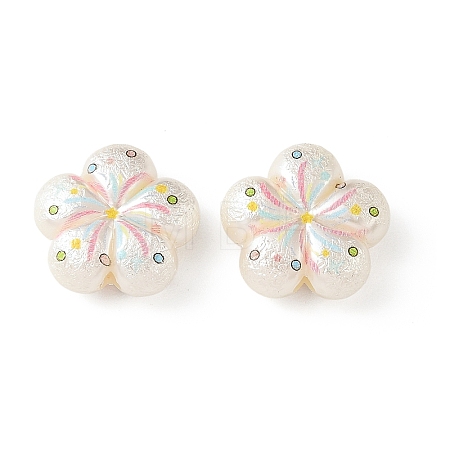 Printed Opaque Acrylic Beads OACR-B054-01J-1