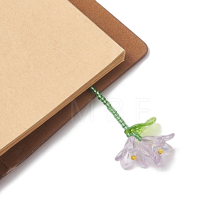 Acrylic and Glass Seed Beads Bookmarks AJEW-MZ00010-1