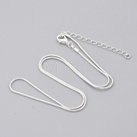 Brass Snake Chain Necklaces X-MAK-T006-11A-S-1