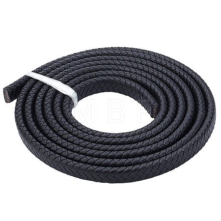 Flat Braided Leather Cord WL-WH0003-09B-1