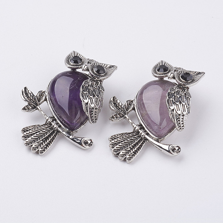 Natural Amethyst Pendants G-E442-01Q-1