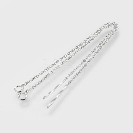 Brass Chain Stud Earring Findings KK-F730-05P-1