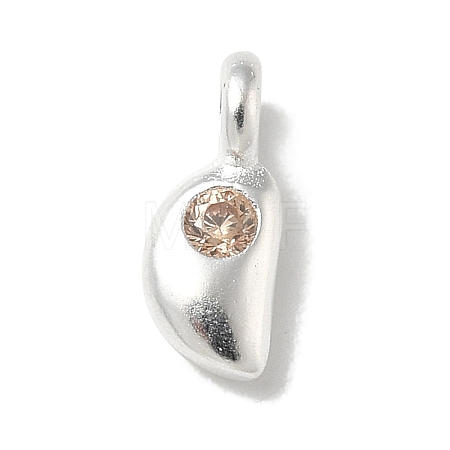 925 Sterling Silver Cubic Zirconia Moon Charms STER-R002-02S-01-1