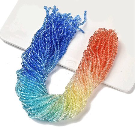 Transparent Painted Glass Beads Strands LS-DGLA-A034-T2mm-A13-1
