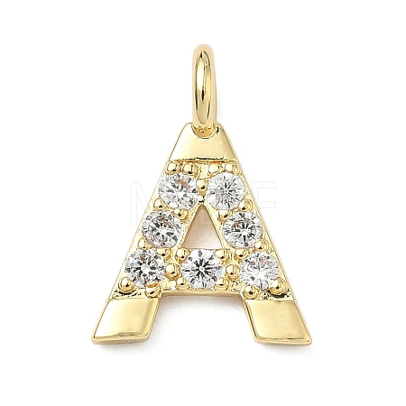 Brass Micro Pave Clear Cubic Zirconia Pendants KK-I476-01G-A-1