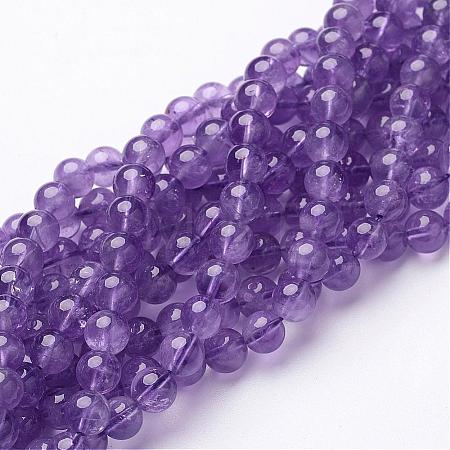 Natural Amethyst Beads Strand GSR6mmC062-1
