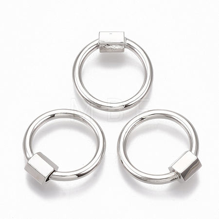 Brass Screw Carabiner Lock Charms KK-T047-06P-1