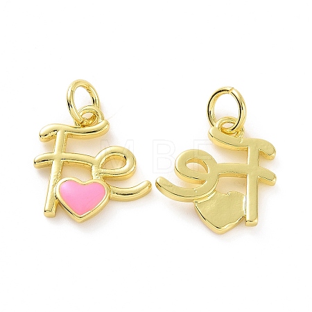 Rack Plating Brass Enamel Charms KK-C008-18G-03-1