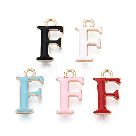 Rack Plating Alloy Enamel Pendants ENAM-T024-53F-G-1