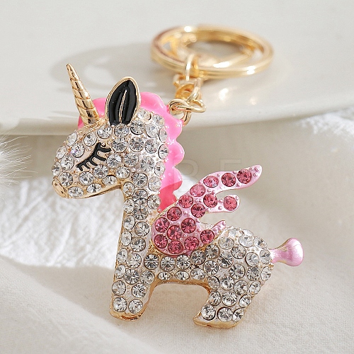 Alloy Rhinestone Keychains PW-WG074B3-01-1