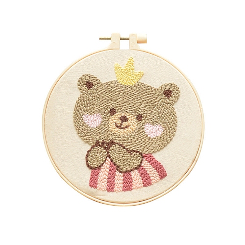 Animal Theme DIY Display Decoration Punch Embroidery Beginner Kit SENE-PW0003-073C-1