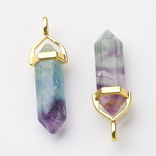 Natural Fluorite Pointed Pendants X-G-G902-A07-1