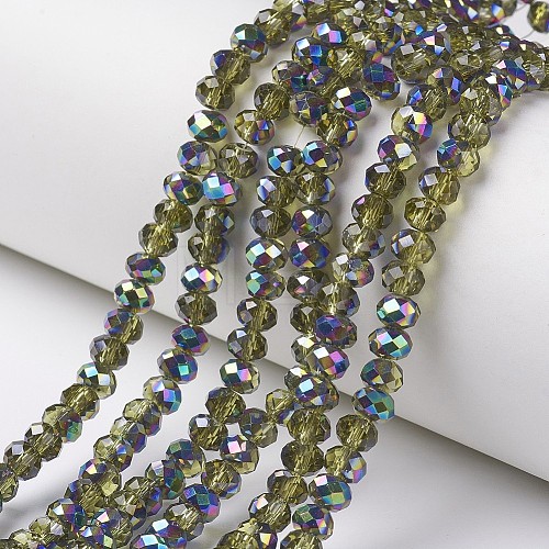 Electroplate Transparent Glass Beads Strands EGLA-A034-T1mm-Q16-1