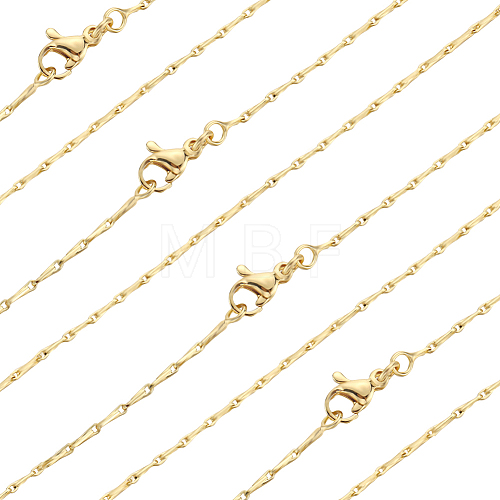 6Pcs Brass Coreana Chain Necklaces Set for Women NJEW-BBC0001-05-1
