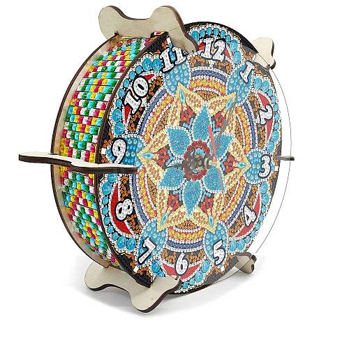 Bohemian DIY Handmade Diamond Painting Clock PW-WG93535-02-1