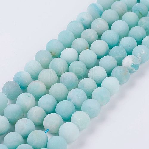 Natural Amazonite Beads Strands G-J376-19F-10mm-1