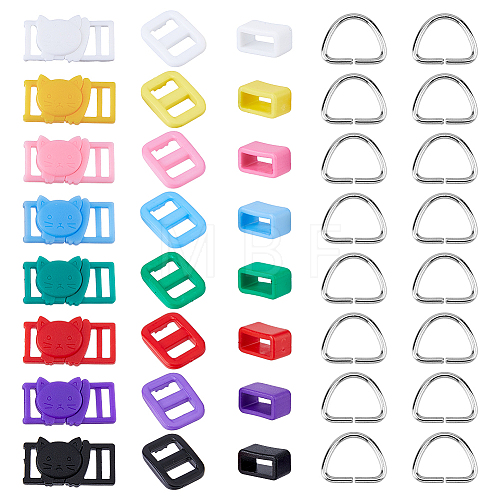 DICOSMETIC 64Pcs 25 Style Rectangle Shape Plastic Buckle Clasps FIND-DC0004-63-1