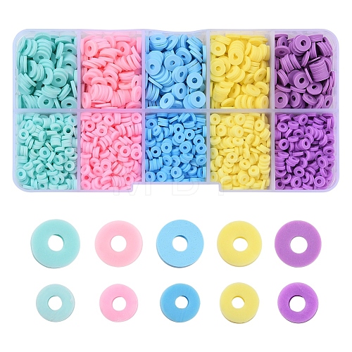 70G 5 Colors 2 Style Eco-Friendly Handmade Polymer Clay Beads CLAY-YW0001-50-1