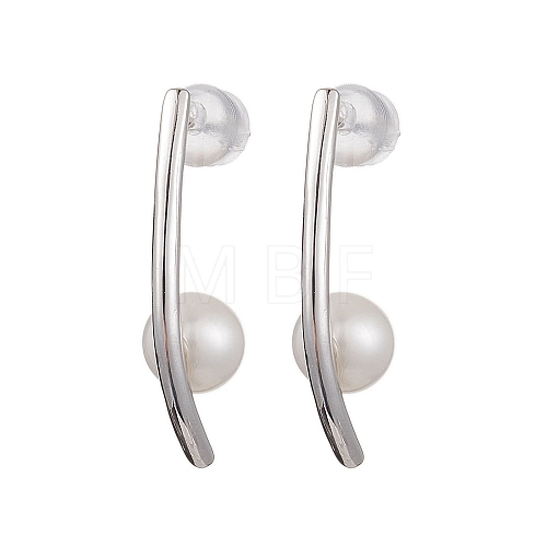 Natural Pearl Ear Studs EJEW-P286-52P-1