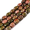 Natural Unakite Beads Strands G-T138-111-4