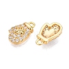 Christmas Theme Brass Micro Pave Clear Cubic Zirconia Charms KK-T073-12G-2