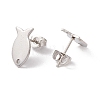 Non-Tarnish 201 Stainless Steel Stud Earring Findings with Hole EJEW-A071-02P-2