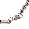 Tarnish Resistant 304 Stainless Steel Bone Link Chain Bracelets BJEW-B078-89P-3