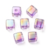 UV Plating Transparent Acrylic European Beads OACR-F004-10A-2