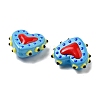 Baking Paint Glass Bumpy Beads Heart X-LAMP-V001-07B-3