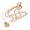 Alloy 3 Layer Bowknot Pendant Necklaces for Women NJEW-U013-01G-02-1