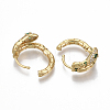 Brass Micro Pave Clear Cubic Zirconia Huggie Hoop Earrings EJEW-R114-007B-NF-3