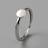 Adjustable Rhodium Plated Sterling Silver Ring Components STER-WH0008-37P-1