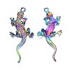 Rainbow Color Alloy Big Pendant Rhinestone Settings PALLOY-N163-169-NR-3