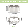 10Pcs 304 Stainless Steel Slide Charms/Slider Beads STAS-BBC0002-65-2