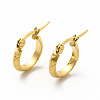 201 Stainless Steel Grooved Hoop Earrings with 304 Stainless Steel Pin for Women EJEW-M214-13D-G-2