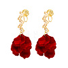 Flower Alloy Clear Cubic Zirconia Clip-on Earrings FS-WG077B1-02-2