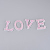 26Pcs Letter A~Z Glass Rhinestone with Plastic Cloth Patches PATC-T002-01-3