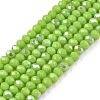 Electroplate Opaque Solid Color Glass Beads Strands EGLA-A044-P1mm-L30-1