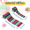 2Rolls 2 Styles Stripe Pattern Printed Polyester Grosgrain Ribbon OCOR-TA0001-37M-10