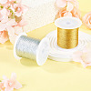 2 Rolls 2 Colors 3-Ply Round PET Metallic Thread MCOR-TA0001-03A-7