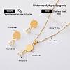 304 Stainless Steel & Imitation Pearl Stud Earrings & Pendant Necklaces Sets for Women RK2139-5-1