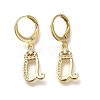 Brass Clear Cubic Zirconia Hoop Earrings EJEW-M045-01U-1