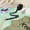 10 Yards Polyester Satin Herringbone Ribbons with Eyelet Rings OCOR-PH0005-36B-02-4