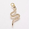 Brass Cubic Zirconia Pendants KK-P134-27G-1